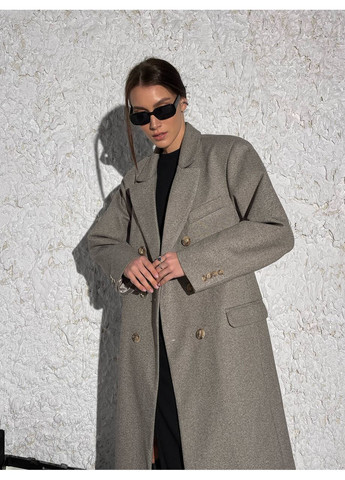 Бежевое демисезонное Женское двубортное пальто BALENCIAGA (mil518) milirud