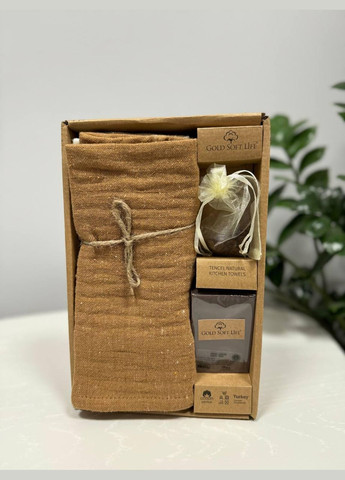 Набір кухонних рушників Ексклюзив 60 х 40 см льон Коричневий No Brand коричневий