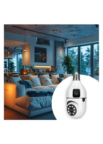 Двойная камера в патрон E27 Sq02 WiFi с датчиком движения и ночной съемкой No Brand (341304552)