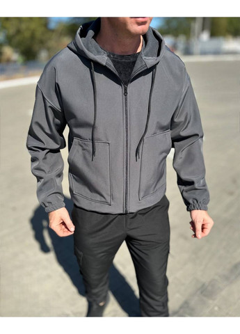 Графітова демісезонна чоловіча куртка заміри в описі DK/DL Мода без кордонів