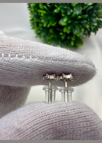 Сережки срібло 925 проба цвяшки Осло пусети заглушка силікон No Brand (327435348)