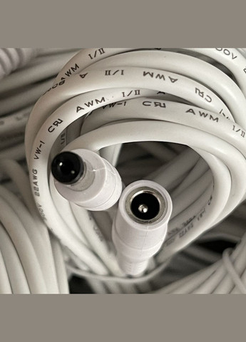 Универсальный кабель удлиннитель питания 12V белый 5 метров 12В 5.5×2.1mm NK (302392885)