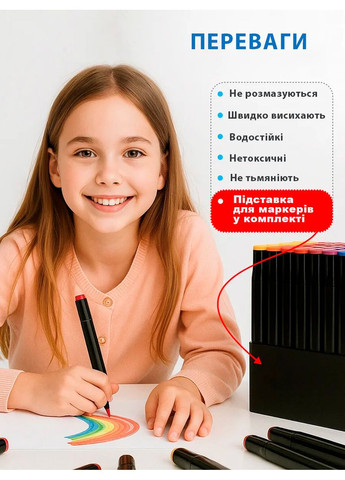 Набір скетч-маркерів 204 шт. для малювання двосторонніх Touch (323014412)