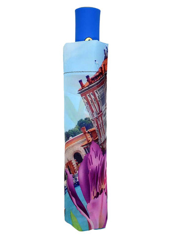 Блакитна парасолька складана 813-04 напівавтомат різноколірний Lantana середня система антивітер (342745459)