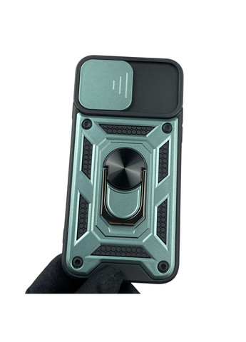 Чохол для iPhone 7 броньований з кільцем-тримачем підставкою зі шторкою на айфон 7 зелений rg1 Apple (366388051)