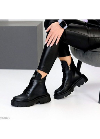 Зимние зимние кожаные ботинки, зимние ботинки кожаные, кожаные ботинки на зиму код 25643 берцы Garti с логотипом, без декора
