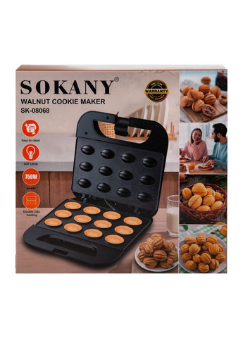 Горішниця електрична SK-08068 з антипригарним покриттям Чорний Sokany (360456983)