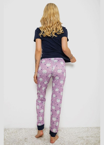 Синяя пижама женская с принтом, 243r15664 Polkan