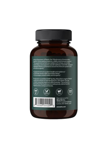 Reishi Mushroom 1000 mg – 60 vegcaps Mind Shi (369399452)