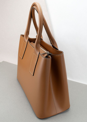 Сумка женская шопер кожаная 02816_L большая с 2 ручками темно-рыжая Virginia Conti (302793449)