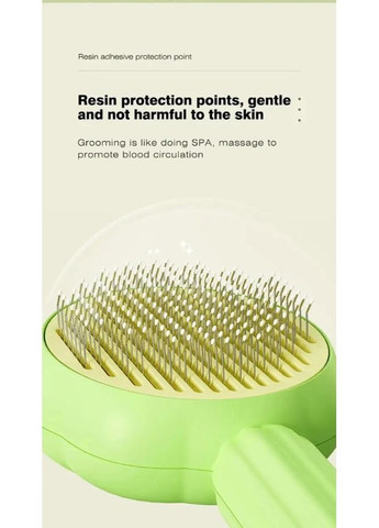 Гребінець для котів і собак зелений, щітка для вичісування шерсті зручна ручна 19.5×8.4 см, догляд за тваринами No Brand (362682292)