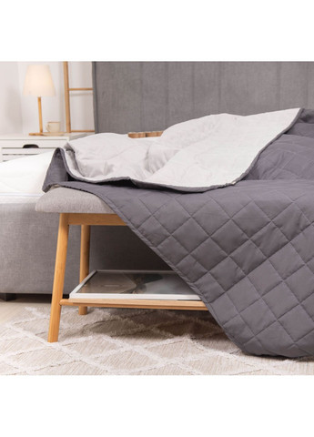 Покривало стьобане двустороннє Дует 210х220 Графіт Viluta (365289592)