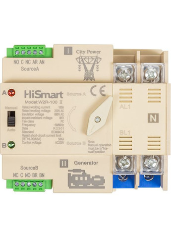 Автоматический переключатель W2R2P 220V 100A HiSmart (315406659)
