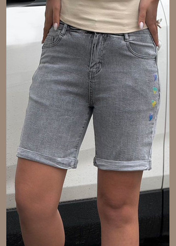 Шорти жіночі джинсові сірого кольору Let's Shop (294293179)
