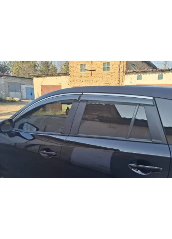 Ветровики с хромированным молдингом Luxury (4 шт) для Mazda CX-5 2012-2017 гг Niken (390739749)