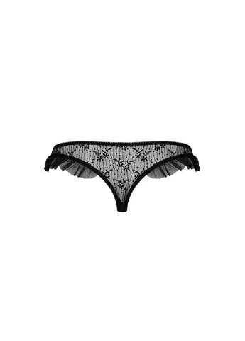 Эротические трусики из ажурной сетки и рюшами DONIA S/M черные Passion (391269352)