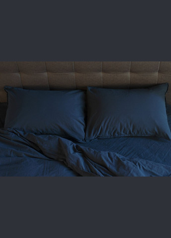 Комплект постільної білизни Stonewash Adriatic dark blue євро синій (92370821) SoundSleep (299232798)