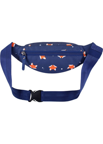 Жіноча нагрудна сумка бананка з принтом "Лисички" Bella 2 л тканинна з кріпленням на пояс 742 Bagland (298920802)