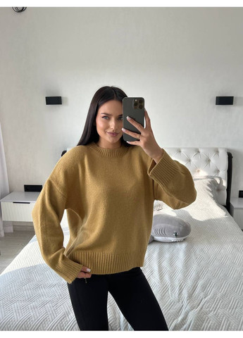 Горчичный женский свитер турция Osoblyva