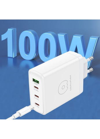 Сетевое зарядное устройство 1USB 3Type-C + USB A PD100W white (-) WUW C158 (361348493)