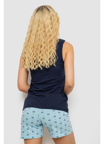 Синя піжама жіноча з принтом, 243r24478 Polkan