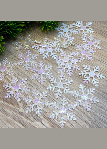 Патчі тканеві Сніжинка, фольговані, 3 см, хамелеон, 50 шт No Brand (341731090)