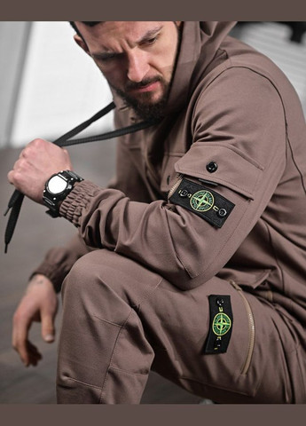Мужской демисезонный костюм коричневый Stone Island (340272958)