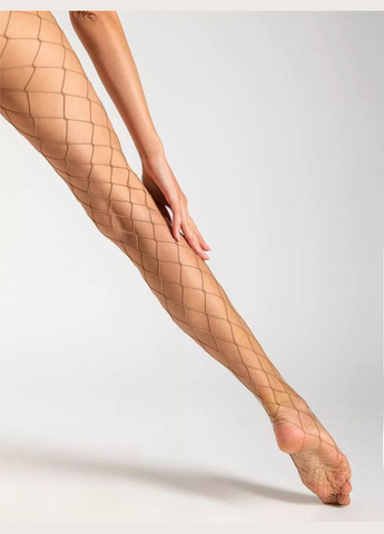 Сетчатые колготки бежевые цвет цветной классический эротический стиль No Brand Колготки у сітку (337709084)