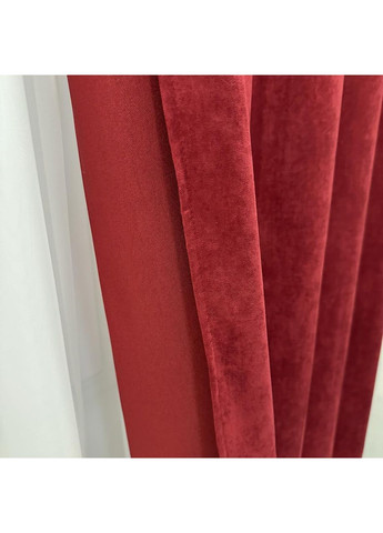 Комплект штор бордового цвета микровелюр "Luxury Touch" (2 шт. по 1.5x2.7 м) - готовы на тесьме. Роскошь и уют! No Brand (366561126)