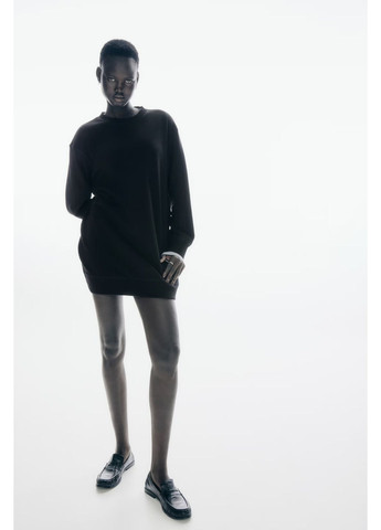 Черное кэжуал платье-свитшот H&M однотонное