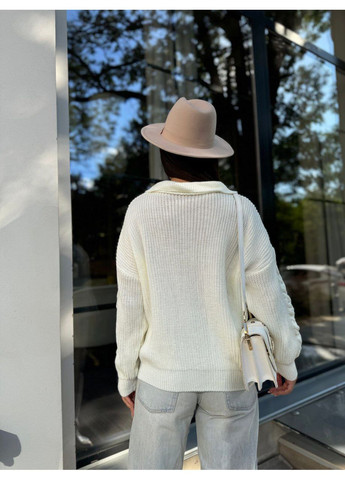 Молочний демісезонний светр в'язаний теплий LeVi