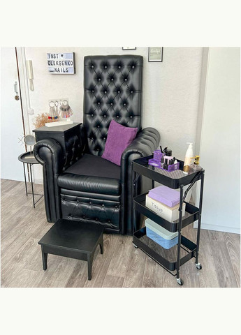 Этажерка мобильная трехъярусная универсальная из металла черная 46,5*29*77,5см SW-00002099 Sticker Wall (329898180)