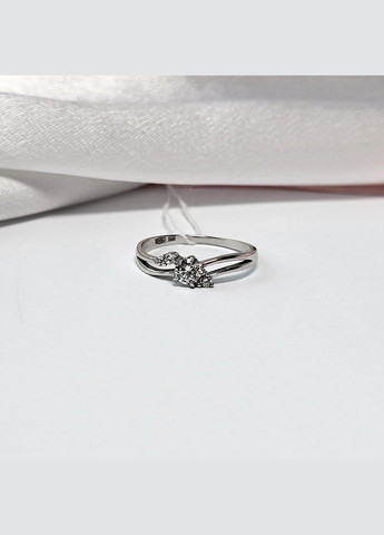 Кільце срібне жіноче кільце з Білими каменями розмір срібло 925 проби Родоване 1477 1.23г No Brand (306741702)