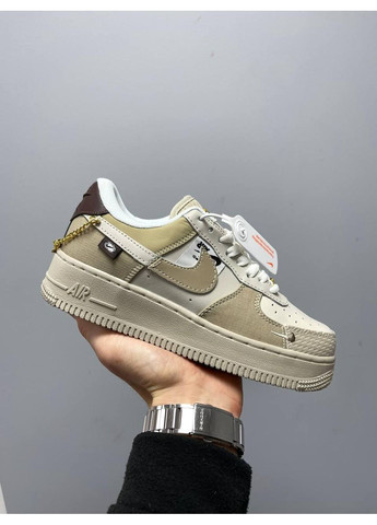Бежеві Осінні кросівки чоловічі nike air force 1 low tan bling найк аір форс 1 преміум No Brand