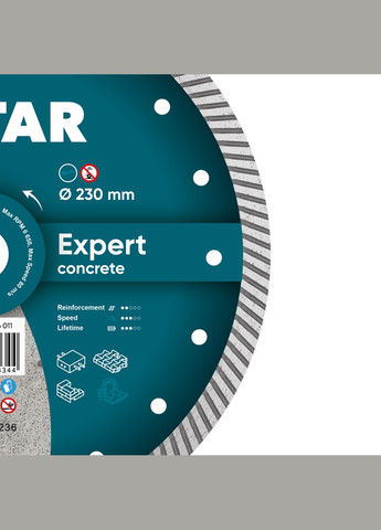 Круг алмазний відрізний Expert 1A1R Turbo 230 x 22.23 Турбо диск для бетону та плитки 10215026011 (10074) Distar (286423632)
