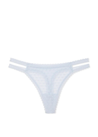 Блакитний комплект (бюстгальтер + трусики-танга) жіночий pink wink hydrangea blue, розмір 38d/m Victoria's Secret