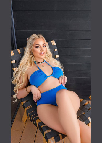 Голубой летний купальник тройка бикини Garna