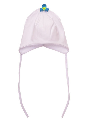 Шапка на зав'язках для хлопчика подвійний трикотаж Teddy Bear біла 1м+ (50982) BABYKROHA (323469369)