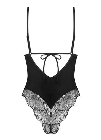 Черный демисезонный боди женское с кружевом lobellis Obsessive