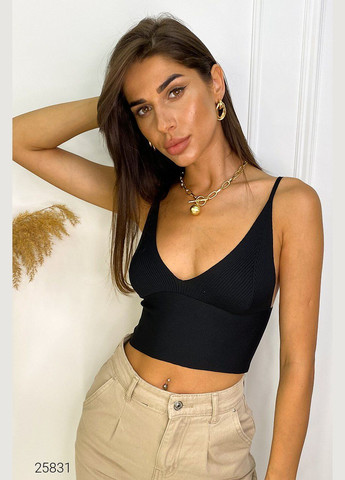 В'язаний кроп-топ із глибоким вирізом Liton (303842896)