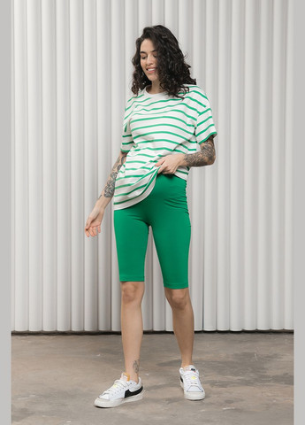 Зеленые трикотажные велосипедки леггинсы для беременных зеленые Юла мама