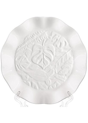 Набор 2 обеденные тарелки "White City Монстера" Ø26см, белый фарфор Bona (330019293)