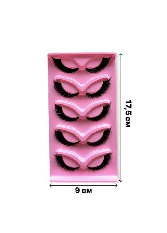 Вії штучні на стрічці Cat eye, 5 пар, чорні, натуральний об’єм China (360406582)