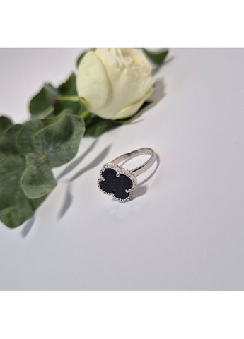 Серебряное кольцо Клевер с Авантюрином размер серебро 925 пробы Родированное 1949р 2.53г Nobrand (370438637)