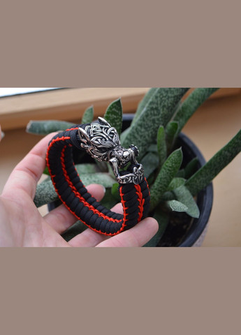 Браслет Вовк із паракорду та мельхіора плетіння Змійка з обплетенням + брелок у подарунок No Brand (341738954)