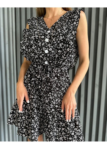 Чорна повсякденний сукня sa-470 чорний ISSA PLUS