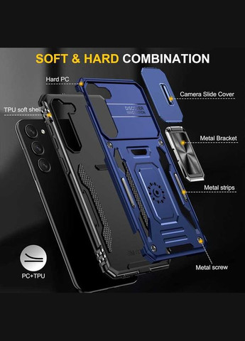 Ударопрочный чехол Camshield Army Ring для Samsung Galaxy S21+ Navy Blue No Brand (344465158)