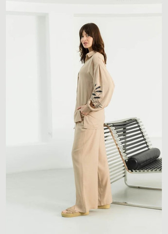 Бежевая повседневный рубашка Seventeen с длинным рукавом