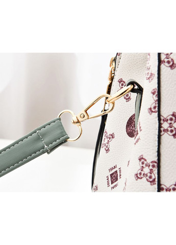 Детский рюкзак сумка с мишкой для девочек экокожа средний белый с мятным No Brand (351536510)