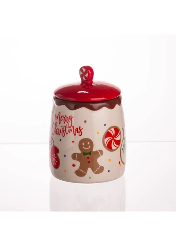Банка для сыпучих продуктов с крышкой из фарфора 9×13 (см) Merry Christmas CR-1-42 (A-040942) Yiwu (381499050)